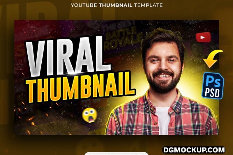 YouTube Viral Thumbnail Design Free PSD Template Preview