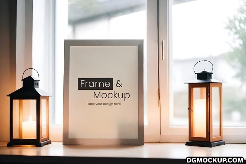 3D Realistic Frame Artwork Free PSD Mockup Templates Preview 2