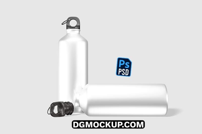 Aluminum Water Bottle Free PSD Mockup demo
