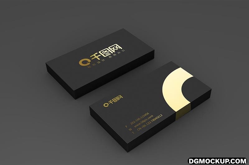 Black Business Card Free PSD Mockup Templates Preview