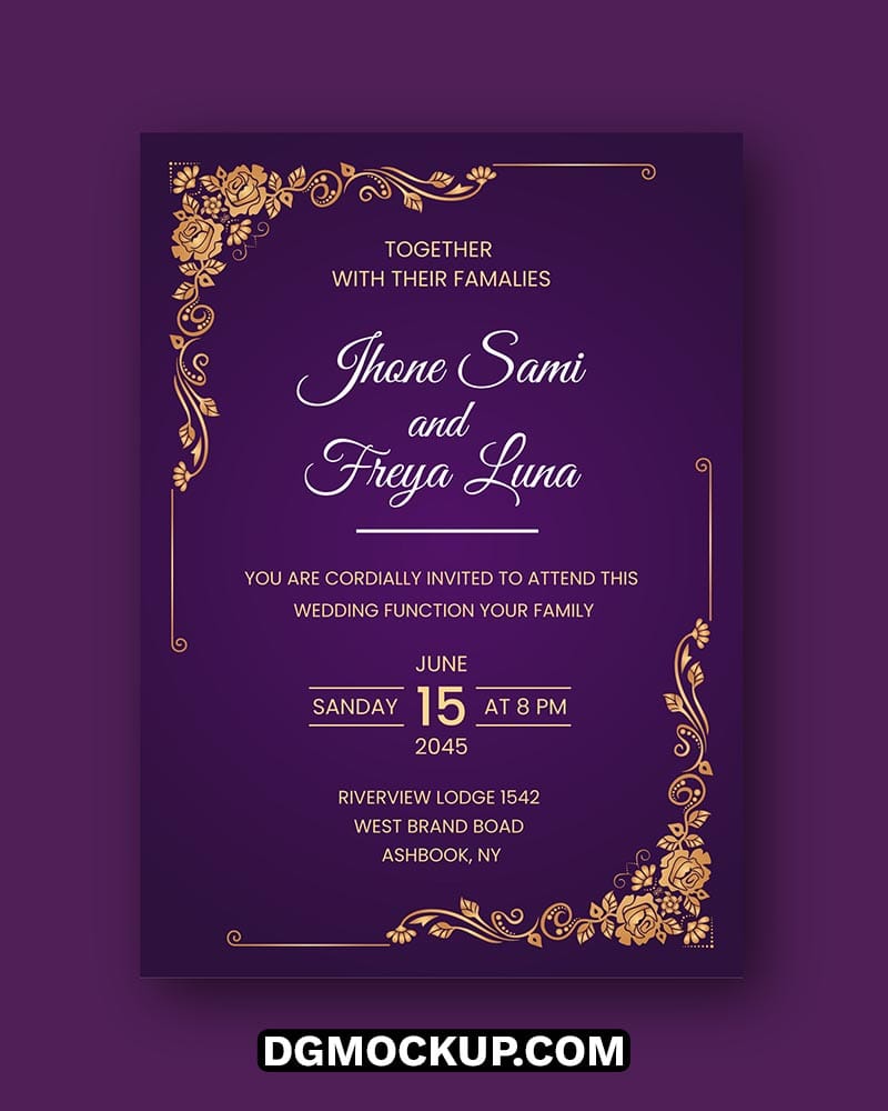 Luxury Wedding Invitation Card Design Free PSD Template Demo