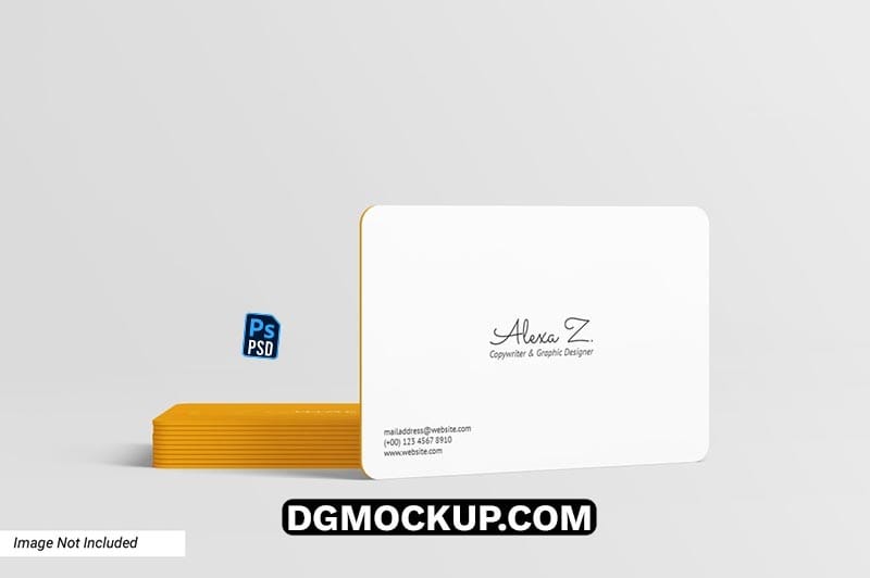 Rounded Landscape Business Card Free PSD Mockup Template Preview