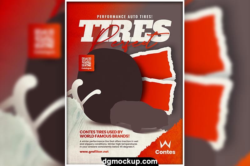 Car Tire Flyer High-Quality PSD for Designer Templates Preview