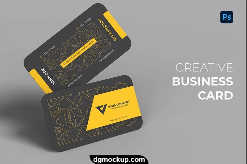 Creative Business Card Editable Photoshop PSD Mockup Free Preview