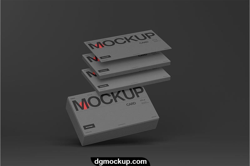 Dark Stacked Business Card Professional Free PSD Mockup Preview