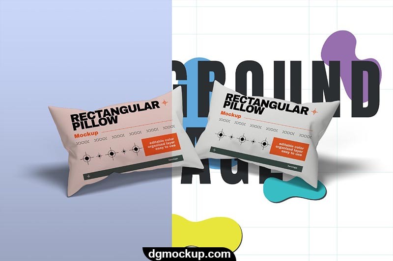 Rectangular Pillow Editable Photoshop PSD Mockups Free Preview