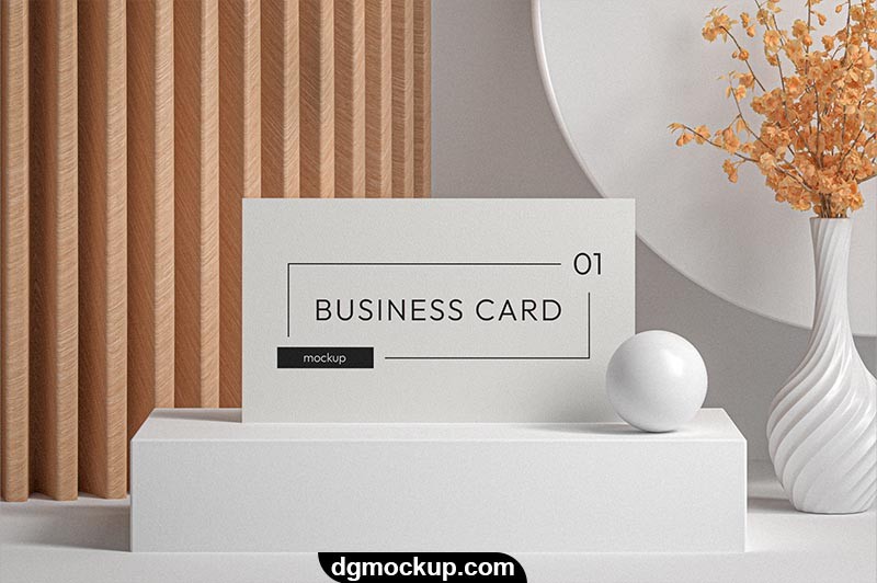 White Business Card High-Resolution PSD Mockup Free Preview