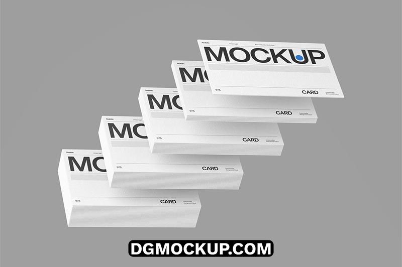 Free Stacked Minimalist Business Card PSD Mockup Design Preview
