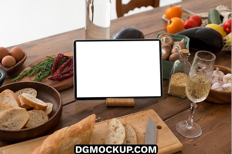 Tablet Screen Editable Photoshop PSD Mockups Free Preview