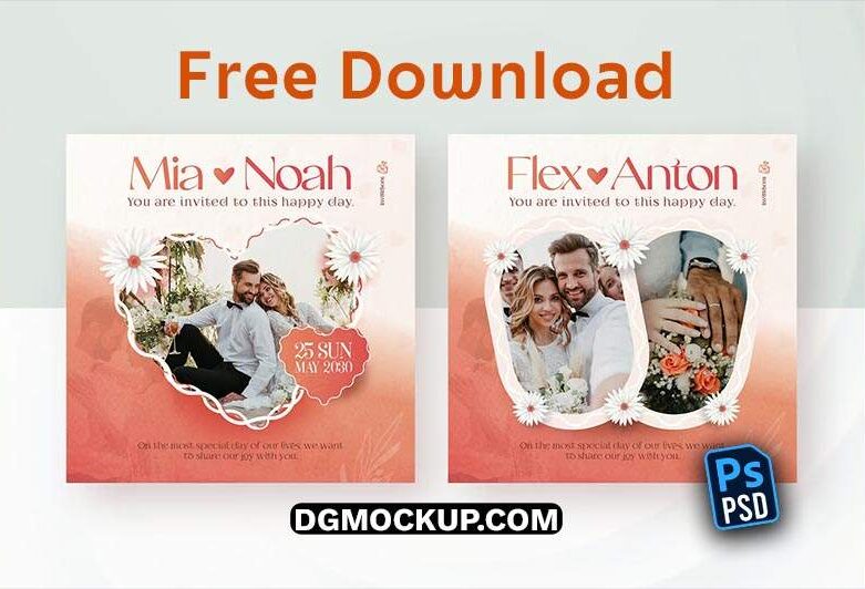 4 Instagram Templates for Wedding Events – Free PSD Pack 01