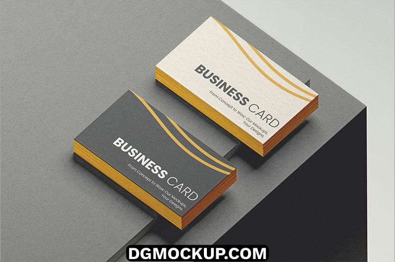 Business Card Stack Free Creative PSD Mockup Preview