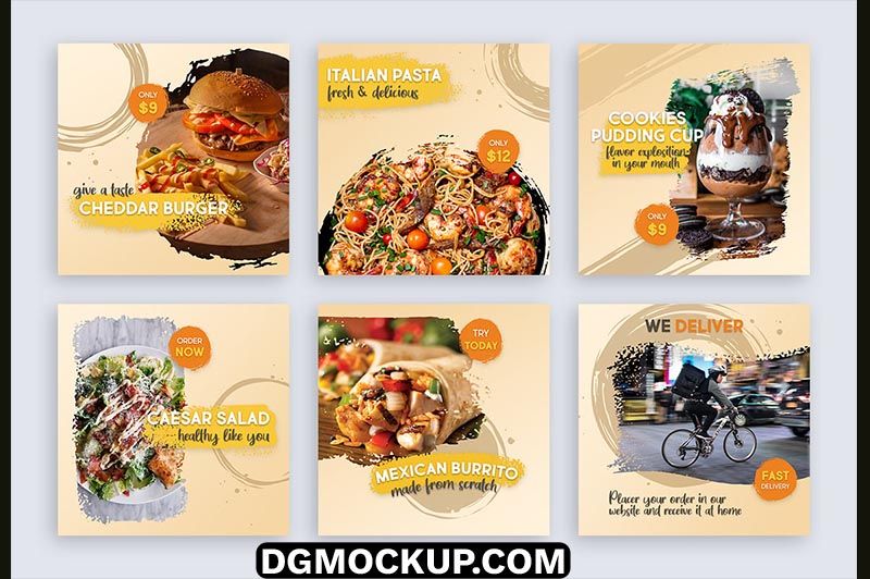 Food Banner Posts for Instagram Free Creative PSD Templates Preview