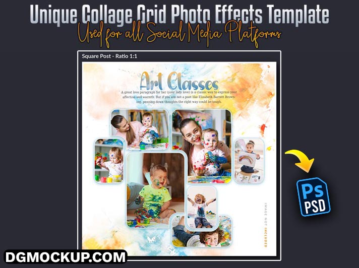 7 Photo Birthday Collage Frame Free PSD Template