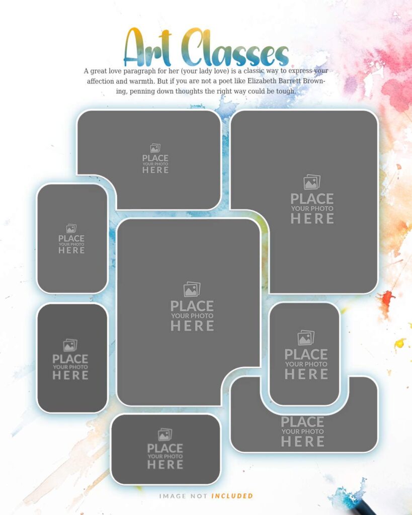 DGMOCKUP.com Art Classes Photo Collage Frame PSD Template Free
