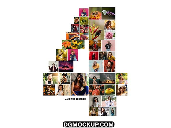 Four Collage Frame Grid and Photo Effect Free PSD Preview