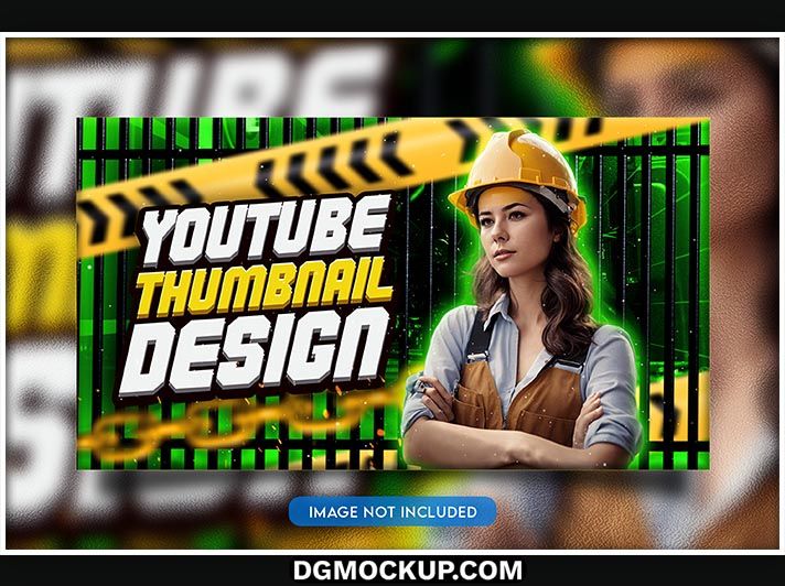 Modern Glow Effect YouTube Video Thumbnail Free PSD Template Preview