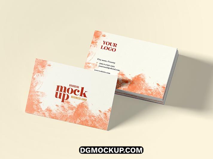 Stacked Rectangular Business Card Free PSD Mockup Preview