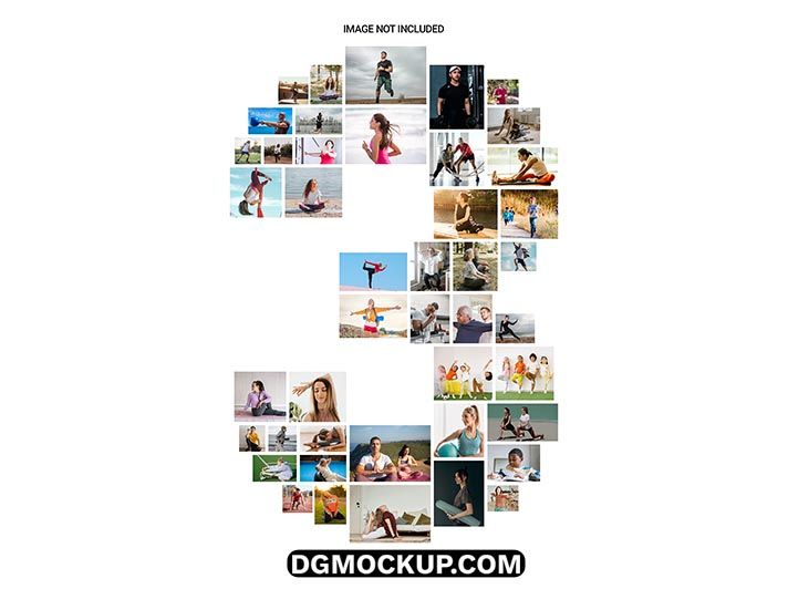 Three Number Collage Frame Grid Photo Effect Free PSD Preview