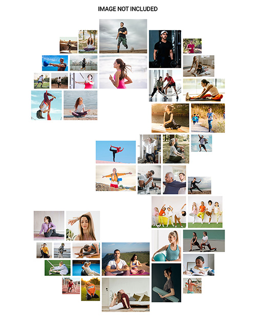 Three Number Collage Frame Grid Photo Effect Free PSD