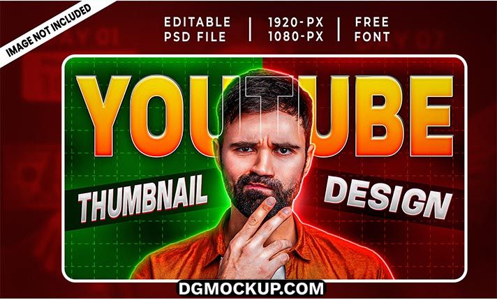 YouTube Thumbnail PSD Photoshop Template Editable Free Preview