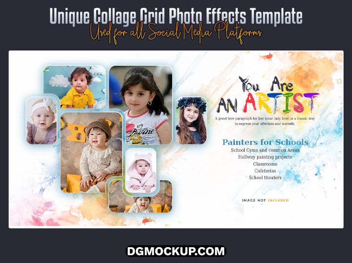 dgmockup.com Family Photo Collage Template PSD Free Download Preview