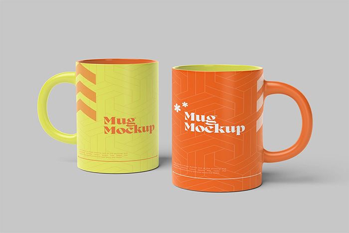 4 Different Design Mugs Mockup PSD (2)