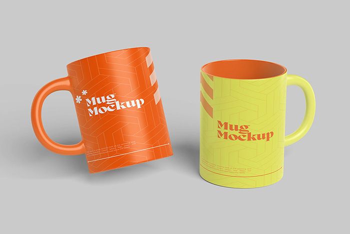 4 Different Design Mugs Mockup PSD(1)