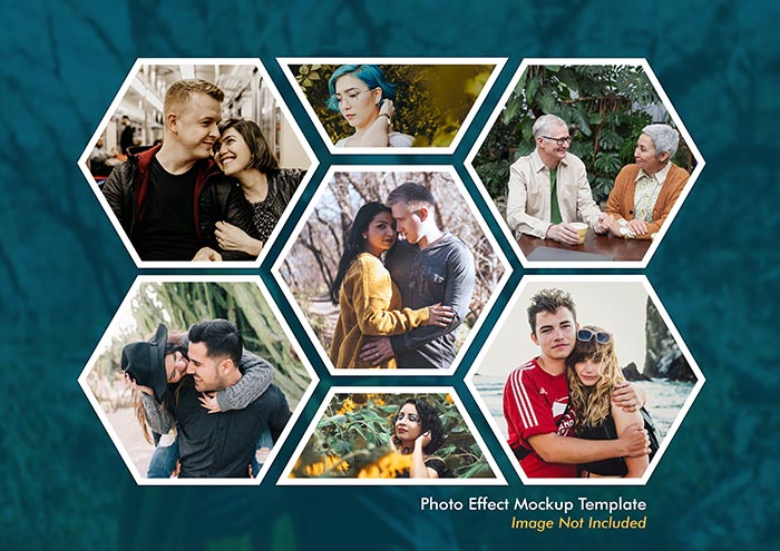 7 Multi Shape Photo Collage Frame PSD Template