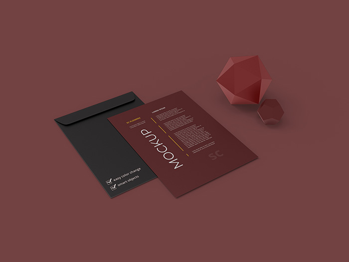 Close-Up on Paper Sheets PSD Mockups
