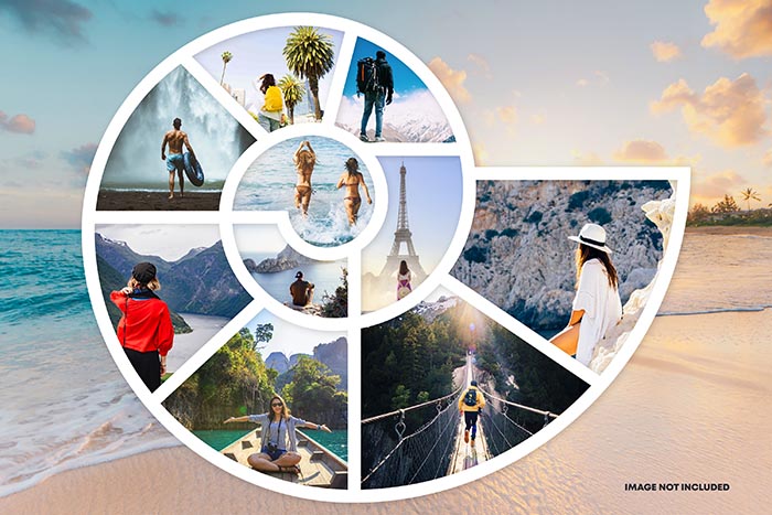Collage Grid and Photo Frame Effect PSD Template
