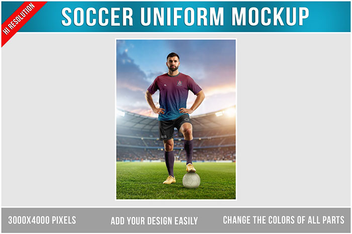 Football Soccer Uniform Free PSD Mockup