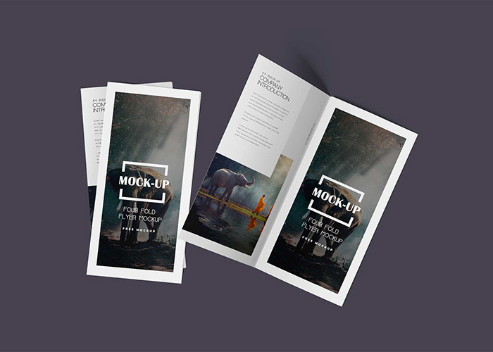 Free Foldable Brochure PSD Mockup