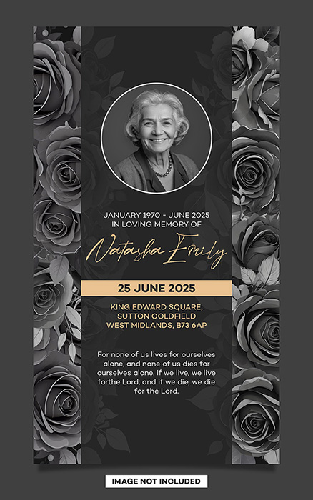 Funeral Flyer Poster Style with Roses Flower Free PSD