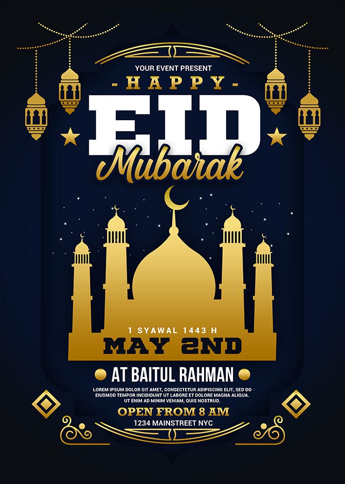 Happy Eid Mubarak Flyer PSD Template copy