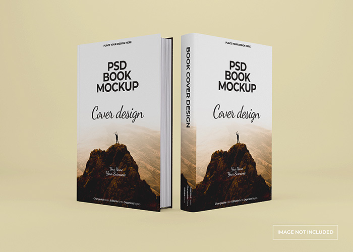 Hardcover Book PSD Mockup Design Isolated