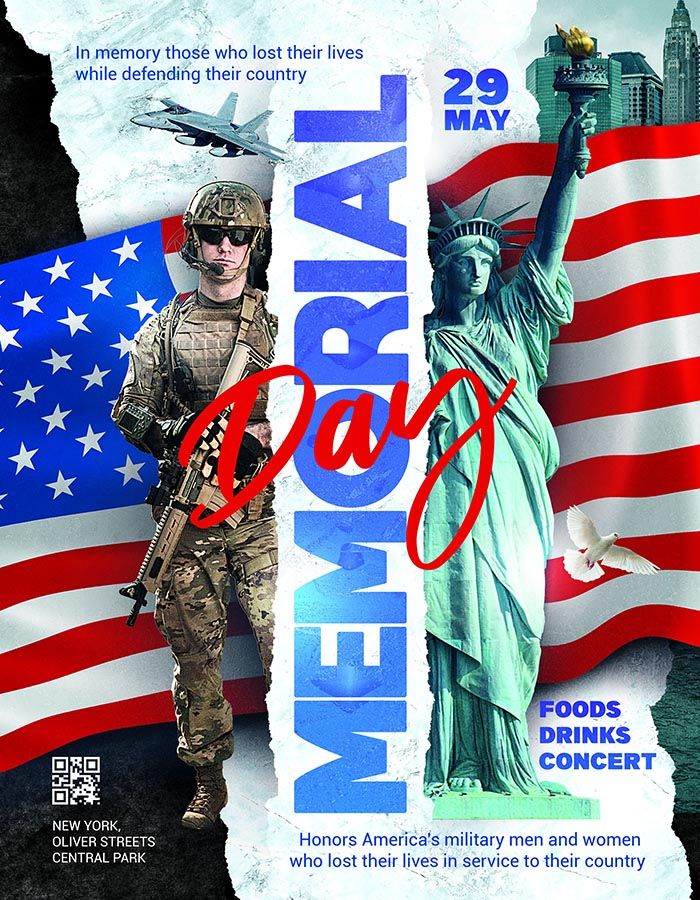 Memorial Day Flyer Customize PSD Template Free