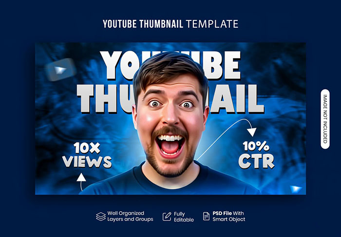 Mr Beast Create Viral YouTube Thumbnail Free Photoshop PSD