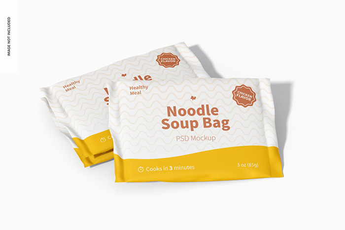Noodle Soup Bags PSD Mockup