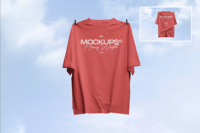 Oversized Floating T-Shirt PSD Mockups