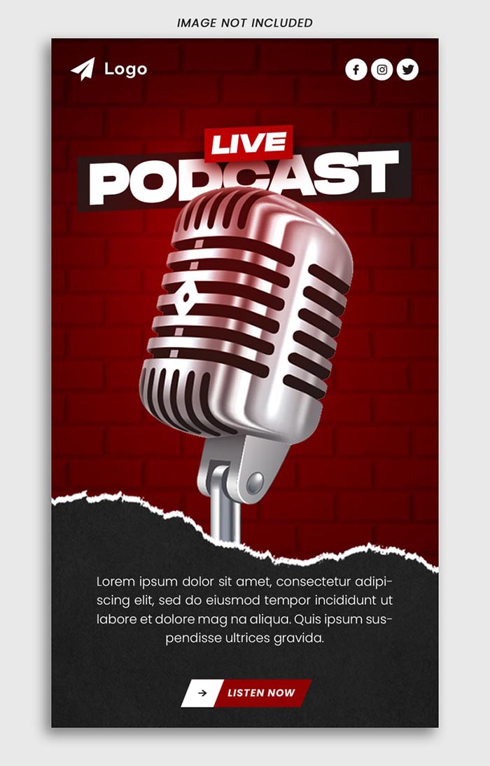 Podcast Thumbnail Instagram Story Design PSD Template
