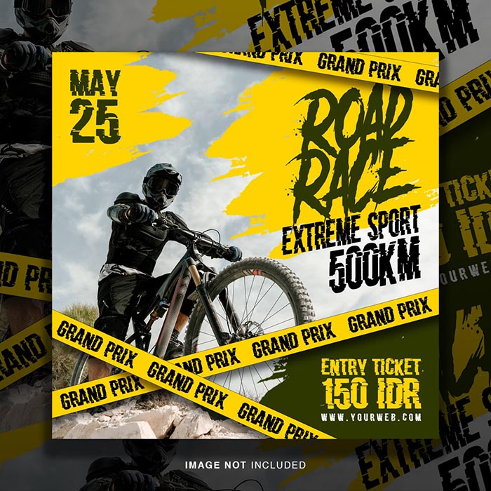 Road Race Social Media Post Free PSD