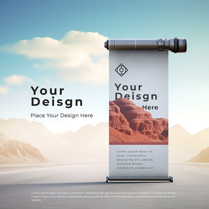 Roll Up Banner PSD Mockup Template