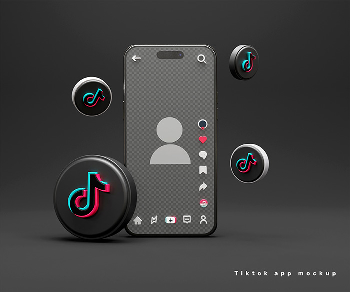 TikTok Profile Editable Photoshop PSD Mockup