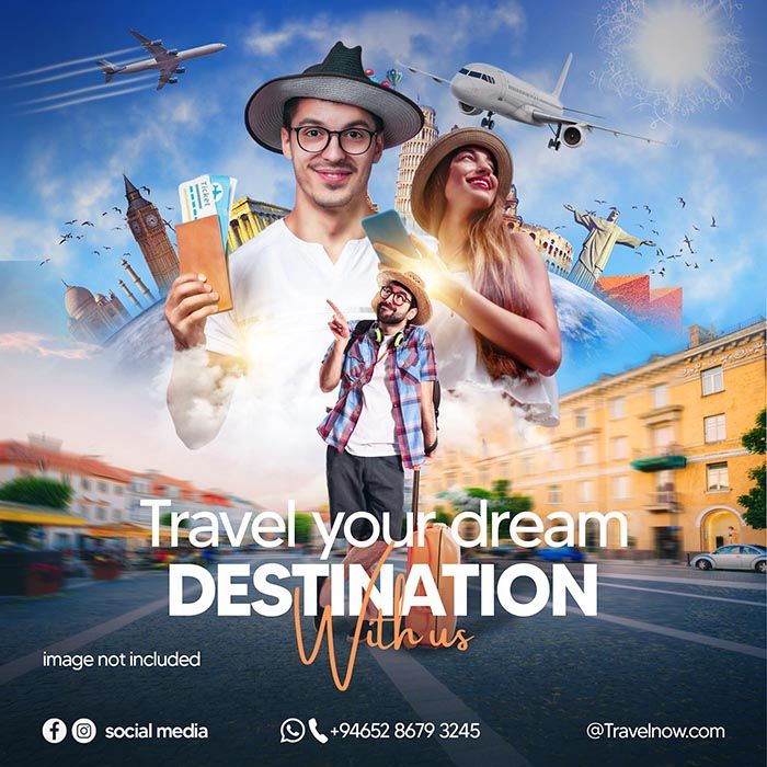Travel Dream Destination Social Media PSD Template