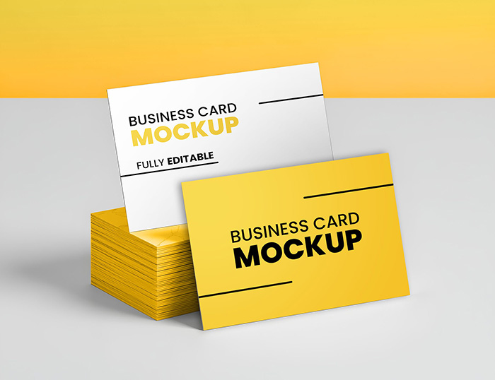 Yellow Business Card Free Editable PSD Mockup Design