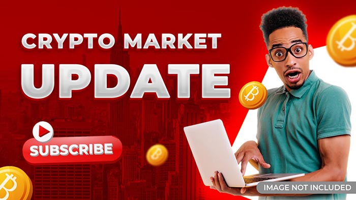 YouTube Video Thumbnail for Crypto Market Update Free PSD