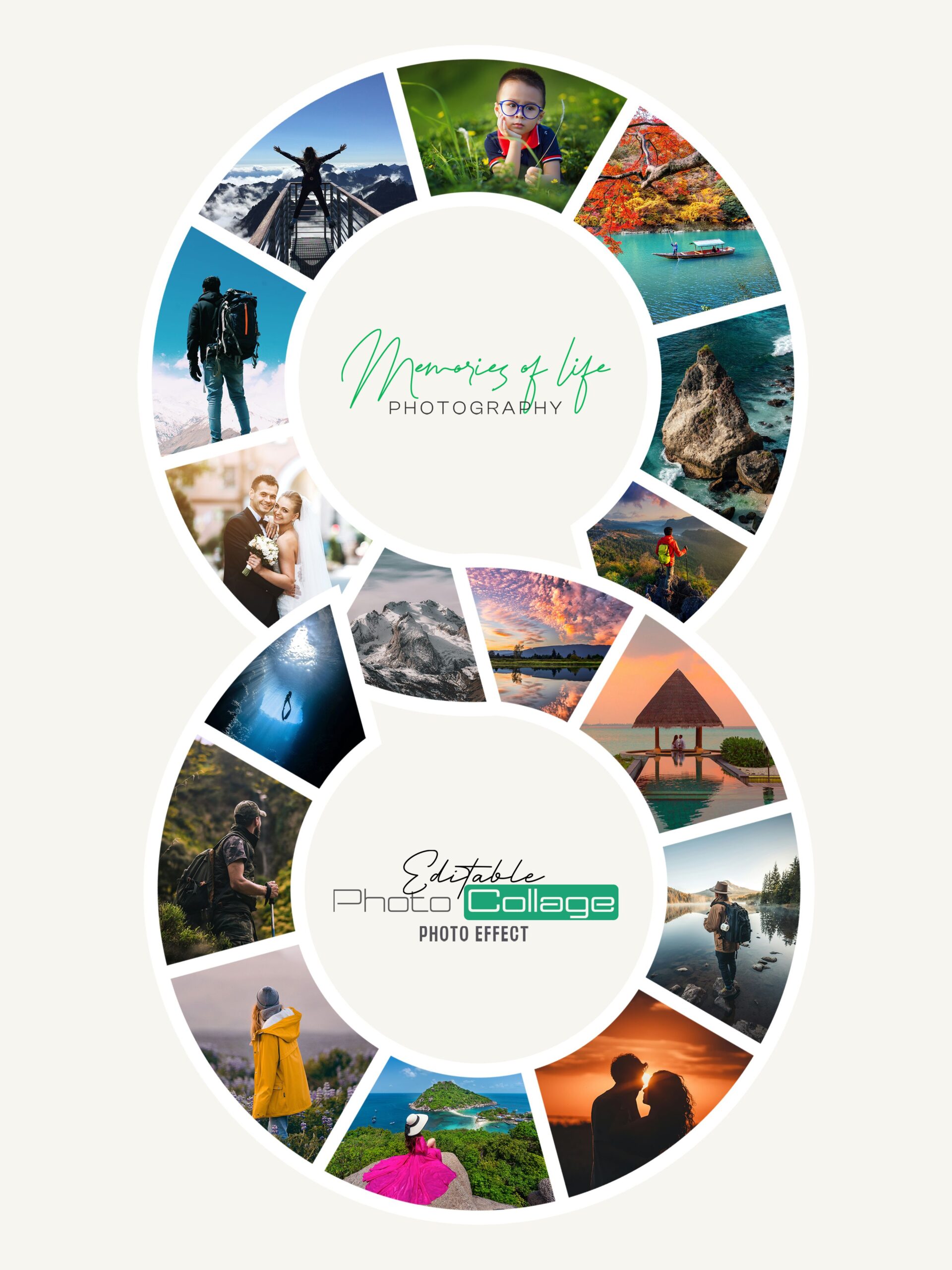 Free 8 Number Collage PSD Template Download 16 Photo Frame Editable Design