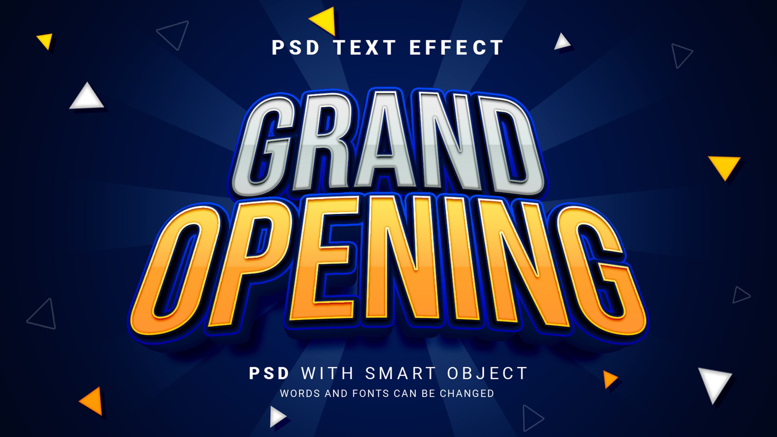 3D Grand Opening Text Effect Premium PSD