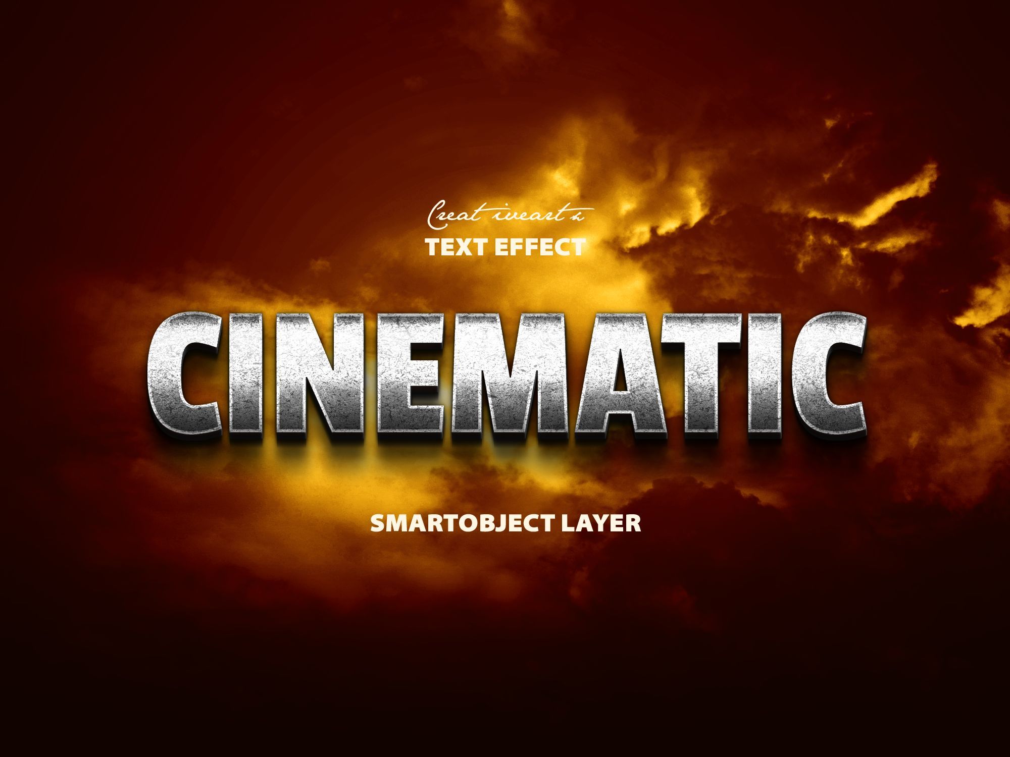 Free Cinematic 3D Text Effect PSD Template
