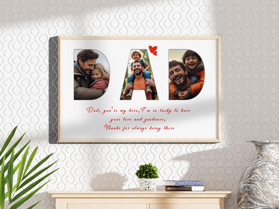 Happy Father's Day Design Collage Frame Free PSD 02
